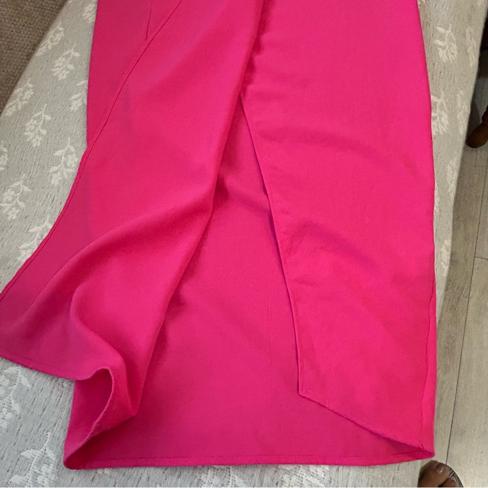 Zara Midi Skirt with Buckle Fuchsia Pink Size XS - Picture 8 of 14